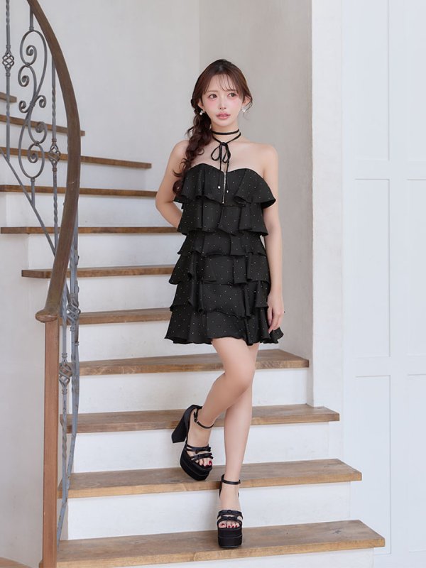 ブラック　モデル：りな　身長：160cm　着用サイズ：Sサイズ