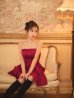 ワインレッド　モデル：りな　身長：160cm　着用サイズ：Sサイズ