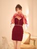 ワインレッド　モデル：羽澄まり　身長：158cm　着用サイズ：Sサイズ