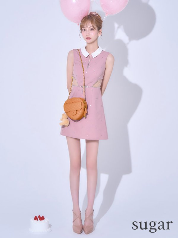 ピンク モデル：あすか　身長：170cm　着用サイズ：Sサイズ