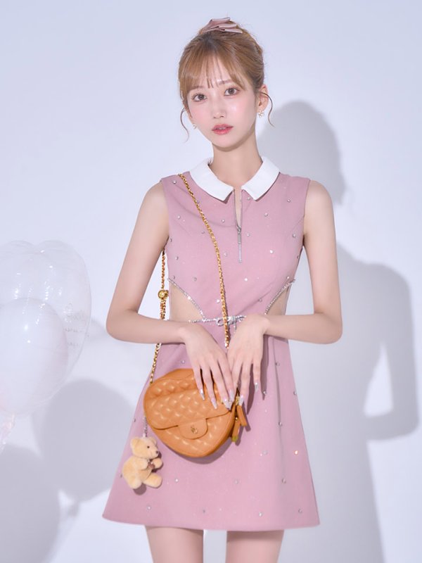 ピンク モデル：あすか　身長：170cm　着用サイズ：Sサイズ