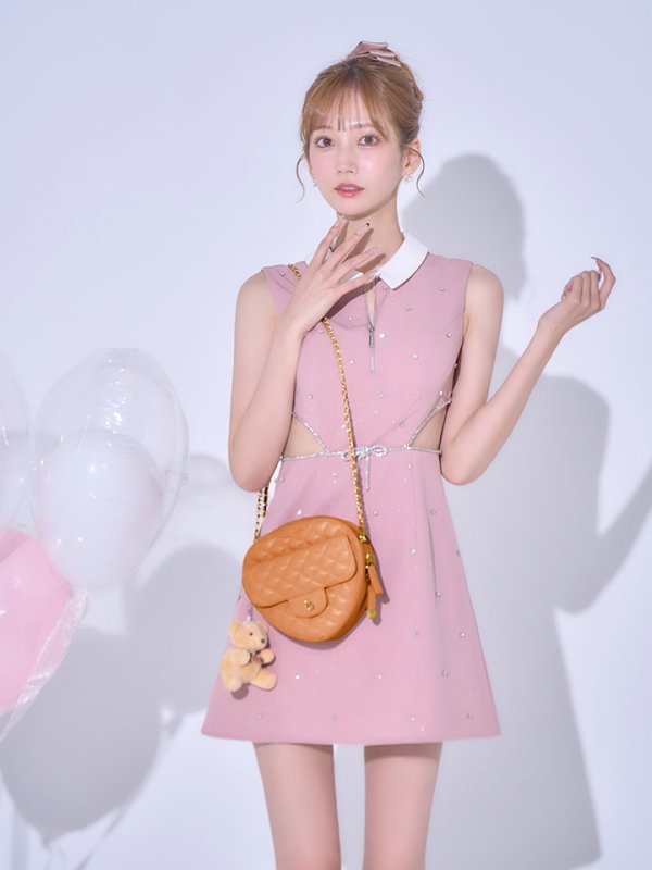 ピンク モデル：あすか　身長：170cm　着用サイズ：Sサイズ