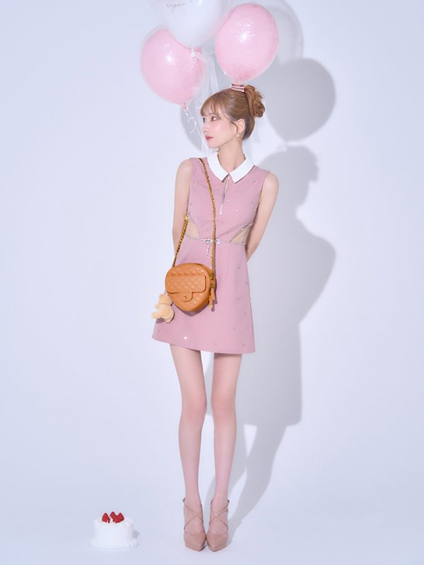 ピンク モデル：あすか　身長：170cm　着用サイズ：Sサイズ