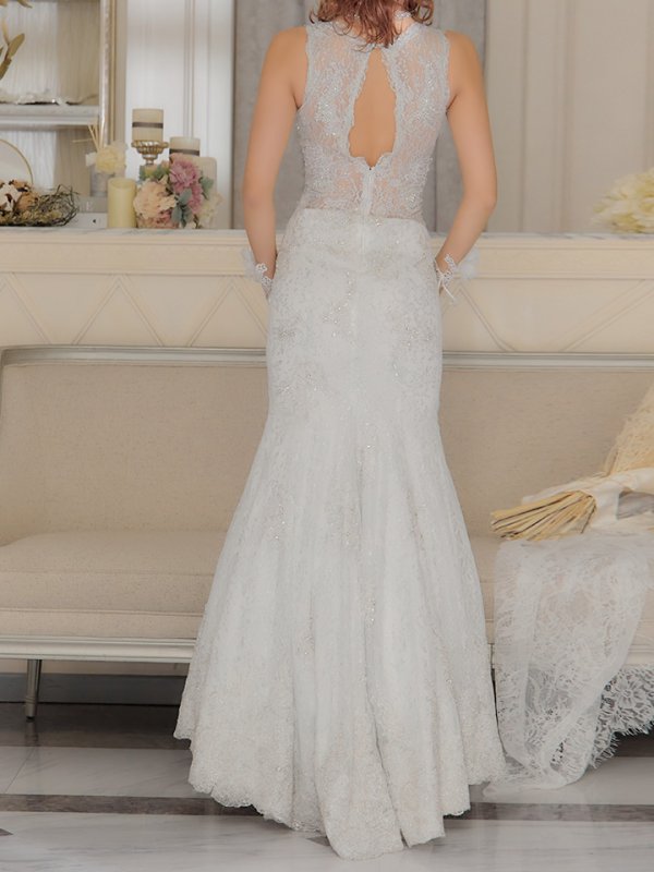 画像8: 【関西コレクション着用】【ANGEL R PREMIUM】ビジュー/ノースリーブ/ マーメイド/ ラメレース/ ロング/ キャバドレスlong[OF2]