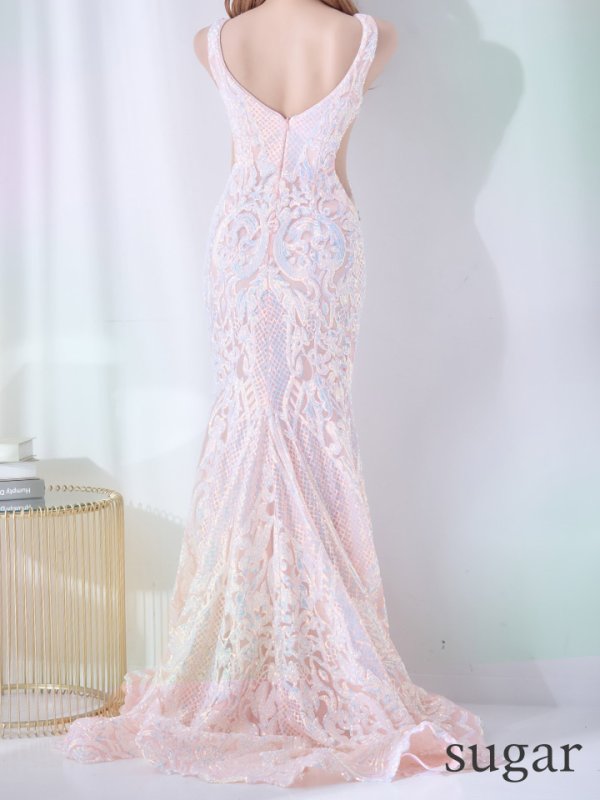 画像9: 【ANGEL R PREMIUM/エンジェルアールプレミアム】マーメイド/ ビジュー/ スパンコール/ オーロラ/ ノースリーブ/ シアー/ ロング/ キャバドレスlong[OF2]