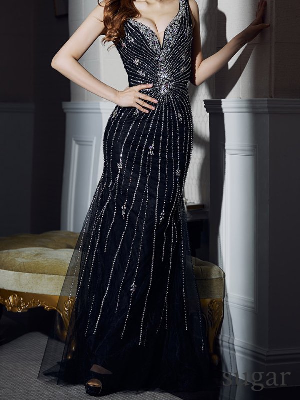 画像8: 【ANGEL R PREMIUM/エンジェルアールプレミアム】デザインビジュー/ Vバスト/ マーメイド/ ロング/ キャバドレス long[OF2]