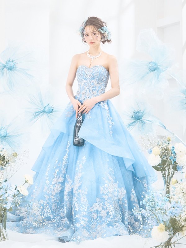 画像4: 【関西コレクション着用】【ANGEL R PREMIUM/エンジェルアールプレミアム】ベア/ ウェディング/ バースデー/ プリンセス/ フラワーレース/ スパンコールビジュー/ キャバドレスlong【HC03】