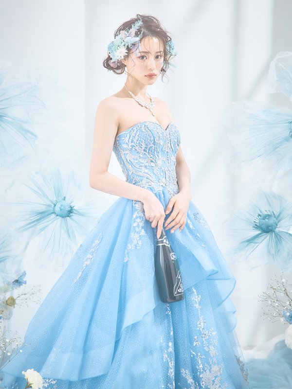 画像5: 【関西コレクション着用】【ANGEL R PREMIUM/エンジェルアールプレミアム】ベア/ ウェディング/ バースデー/ プリンセス/ フラワーレース/ スパンコールビジュー/ キャバドレスlong【HC03】