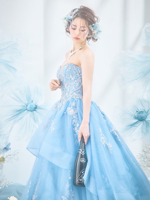 画像7: 【関西コレクション着用】【ANGEL R PREMIUM/エンジェルアールプレミアム】ベア/ ウェディング/ バースデー/ プリンセス/ フラワーレース/ スパンコールビジュー/ キャバドレスlong【HC03】