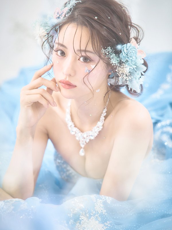 画像8: 【関西コレクション着用】【ANGEL R PREMIUM/エンジェルアールプレミアム】ベア/ ウェディング/ バースデー/ プリンセス/ フラワーレース/ スパンコールビジュー/ キャバドレスlong【HC03】