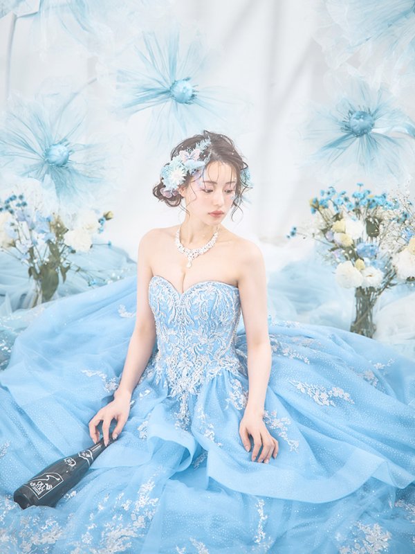 画像9: 【関西コレクション着用】【ANGEL R PREMIUM/エンジェルアールプレミアム】ベア/ ウェディング/ バースデー/ プリンセス/ フラワーレース/ スパンコールビジュー/ キャバドレスlong【HC03】