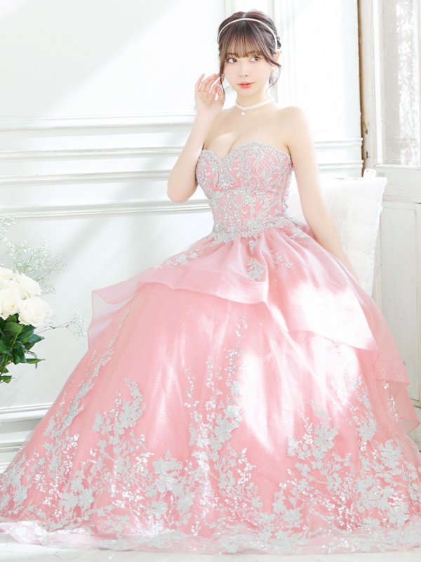 画像16: 【ANGEL R PREMIUM/エンジェルアールプレミアム】ベア/ ウェディング/ バースデー/ プリンセス/ フラワーレース/ スパンコールビジュー/ キャバドレスlong【HC03】