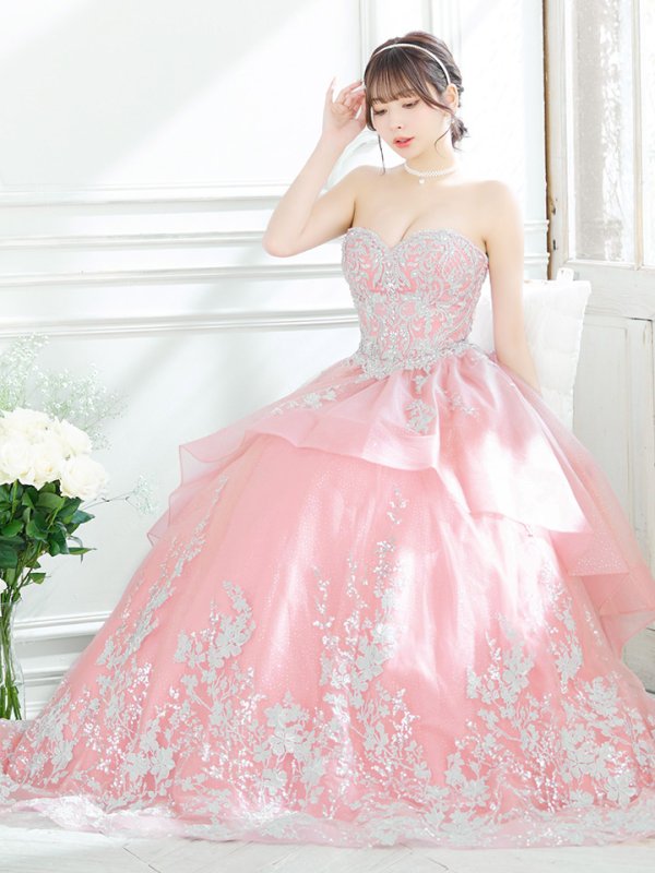 画像18: 【ANGEL R PREMIUM/エンジェルアールプレミアム】ベア/ ウェディング/ バースデー/ プリンセス/ フラワーレース/ スパンコールビジュー/ キャバドレスlong【HC03】