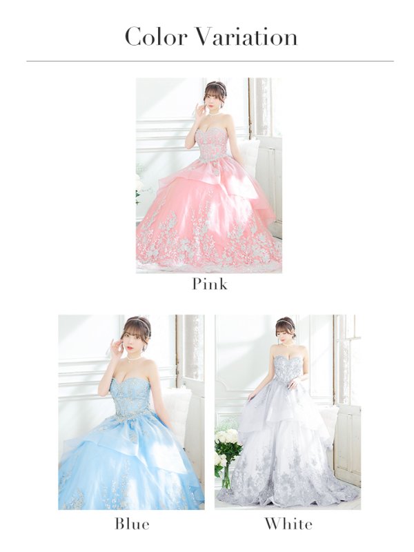 画像25: 【ANGEL R PREMIUM/エンジェルアールプレミアム】ベア/ ウェディング/ バースデー/ プリンセス/ フラワーレース/ スパンコールビジュー/ キャバドレスlong【HC03】