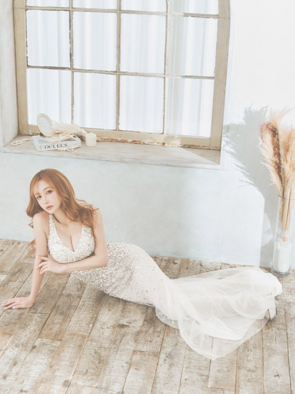 画像6: 【ANGEL R PREMIUM/エンジェルアールプレミアム】グラデーション/ スパンコールビジュー/ メッシュ/ ノースリーブ/ マーメイド/ ロング/ キャバドレスlong[OF2]