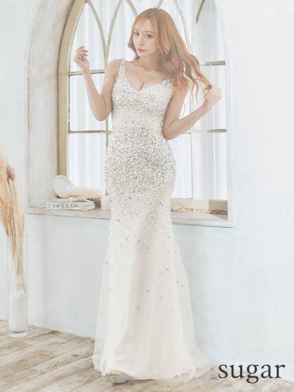 画像8: 【ANGEL R PREMIUM/エンジェルアールプレミアム】グラデーション/ スパンコールビジュー/ メッシュ/ ノースリーブ/ マーメイド/ ロング/ キャバドレスlong[OF2]