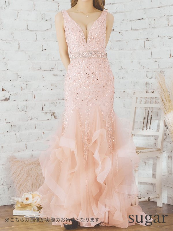 画像11: 【ANGEL R PREMIUM/エンジェルアールプレミアム】Vバスト/ スパンコール/ ウエストビジュー/ マーメイド/ ロング/ キャバドレス long[OF2]