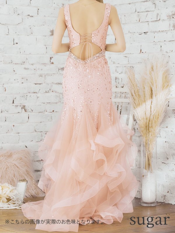 画像12: 【ANGEL R PREMIUM/エンジェルアールプレミアム】Vバスト/ スパンコール/ ウエストビジュー/ マーメイド/ ロング/ キャバドレス long[OF2]