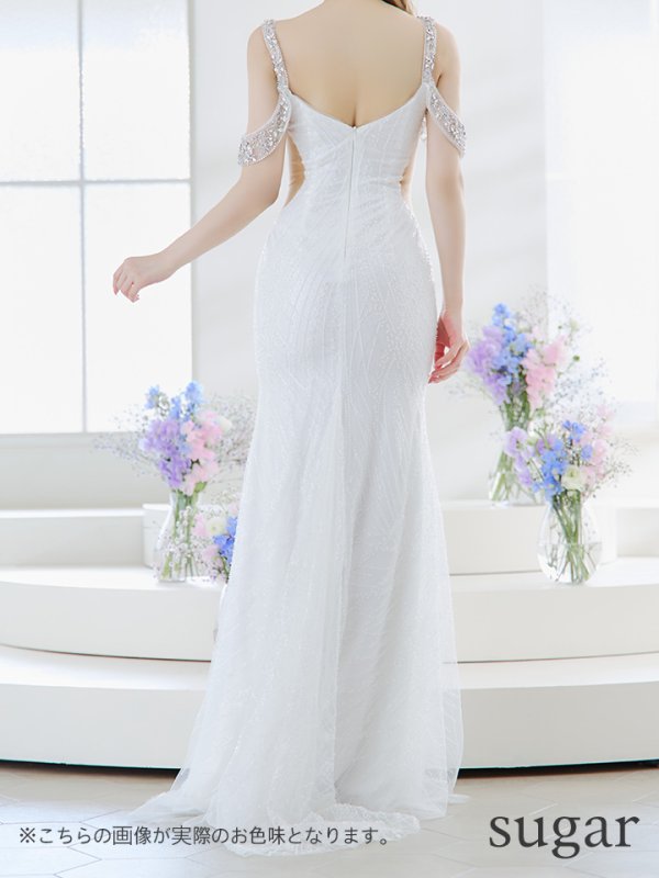 画像9: 【ANGEL R PREMIUM/エンジェルアールプレミアム】スパンコール/ レース/ オープンショルダー/ ビジュー/ マーメイド/ ロング/ キャバドレス long[OF2]