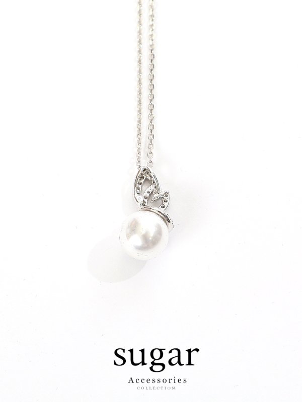 画像7: 【アクセサリー：ネックレス】【ANGEL R/エンジェルアール】リーフモチーフパールラグジュアリーラインストーンネックレス[OF02-U]