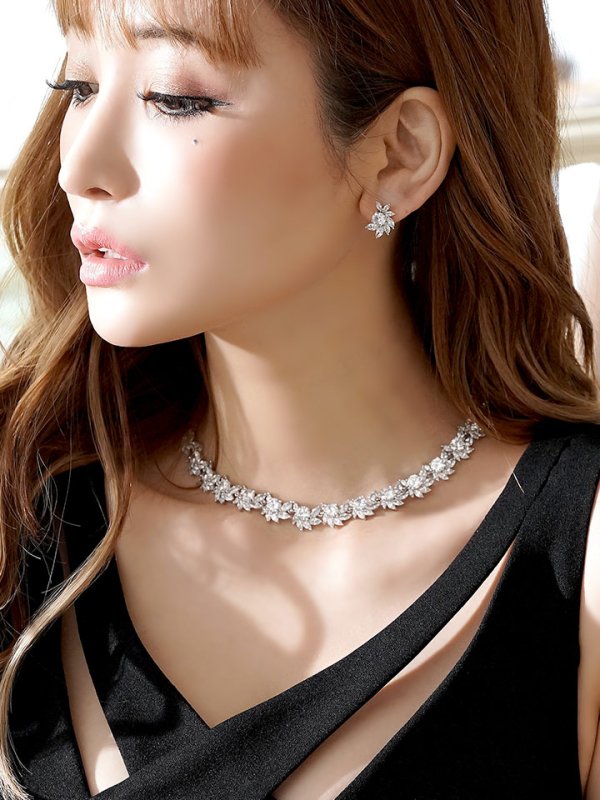 画像3: 【アクセサリー：セット】【ANGEL R/エンジェルアール】ラグジュアリーストーンネックレス&ピアスセット[OF02-U]