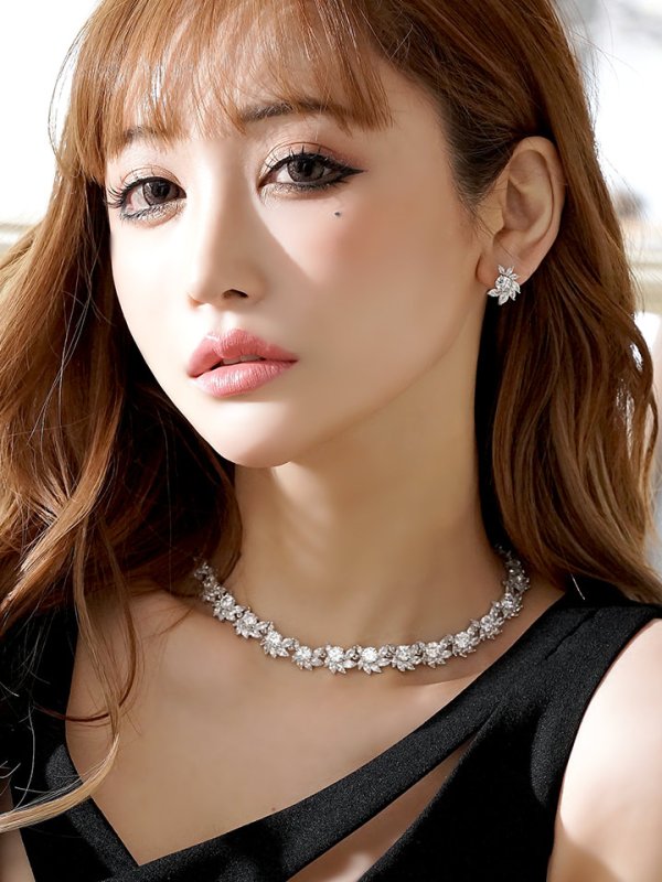 画像4: 【アクセサリー：セット】【ANGEL R/エンジェルアール】ラグジュアリーストーンネックレス&ピアスセット[OF02-U]