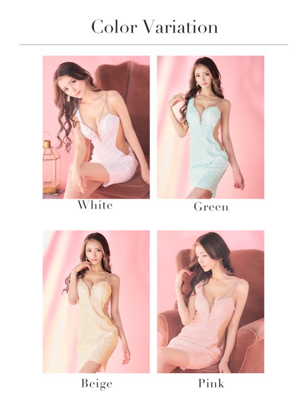 画像20: XSサイズあり【ANGEL R/エンジェルアール】フラワー刺繍/ アシンメトリー/ タイト/ ミニドレス/ キャバドレス[OF2]