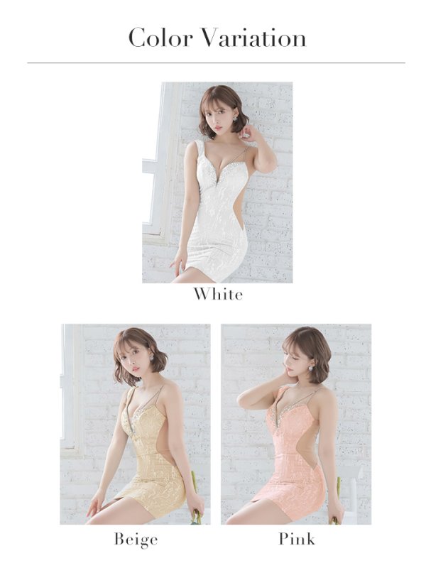 画像13: XSサイズあり【ANGEL R/エンジェルアール】フラワー刺繍/ アシンメトリー/ タイト/ ミニドレス/ キャバドレス[OF2]