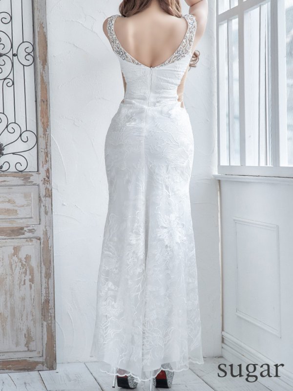 画像8: 【ANGEL R/エンジェルアール】レース刺繍/ デザインビジュー /タイト/ ロングドレス/ キャバドレス long[OF2]