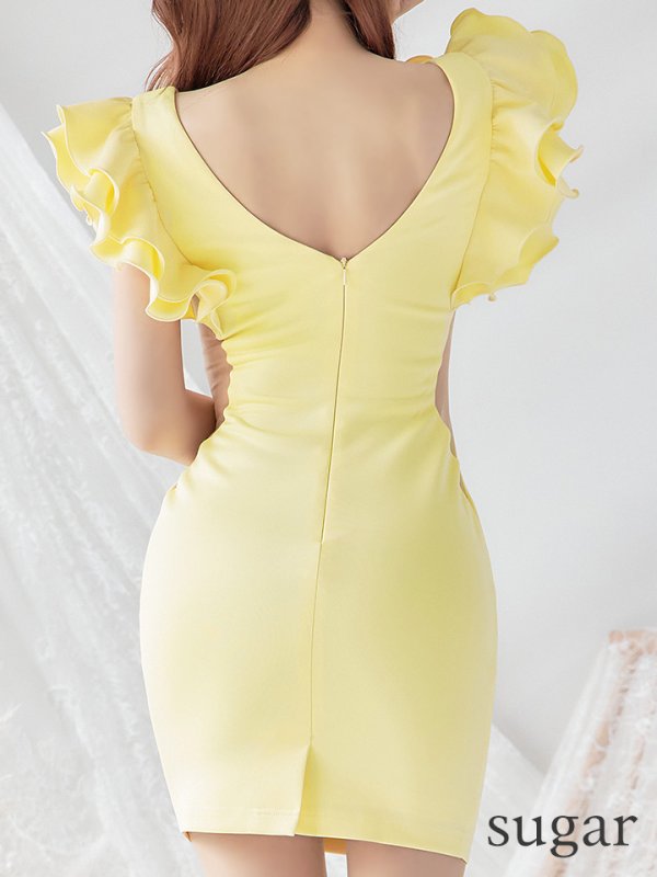 画像11: XSサイズあり【ANGEL R/エンジェルアール】フリルスリーブ/ バストビジュー/ タイト/ ミニドレス/ キャバドレス[OF2]