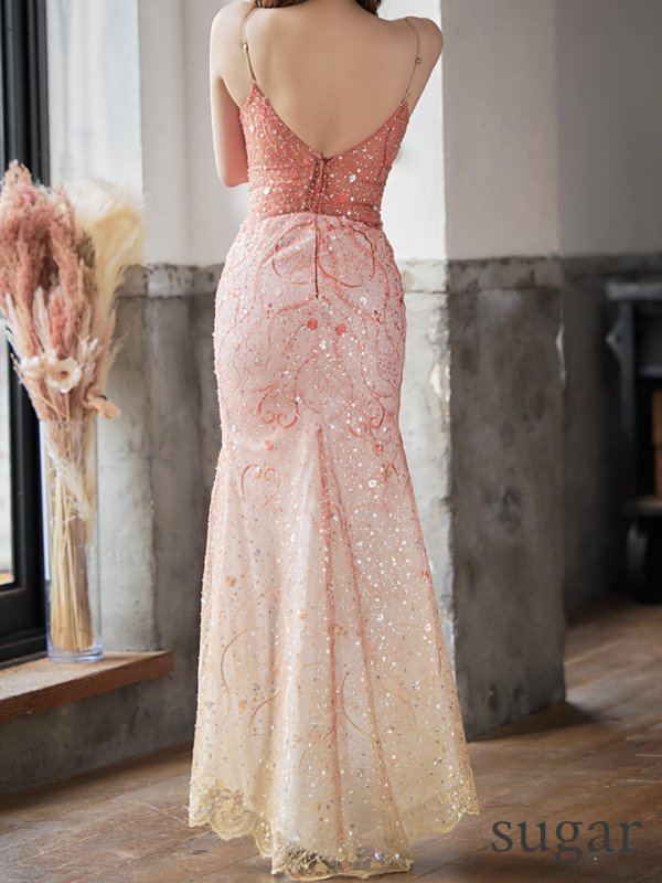 画像33: 【ANGEL R/エンジェルアール】キャミ/レースデザイン/ビジュー/ タイト/ スリット/ ロングドレス/ キャバドレス long[OF2]