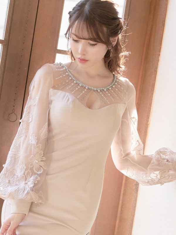 画像9: 【ANGEL R/エンジェルアール】フラワーレース/ ワイドスリーブ/ タイト/ ミニドレス/ キャバドレス[OF2]