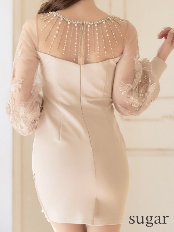 画像12: 【ANGEL R/エンジェルアール】フラワーレース/ ワイドスリーブ/ タイト/ ミニドレス/ キャバドレス[OF2]