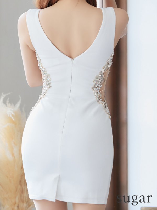 画像9: XSサイズあり【ANGEL R/エンジェルアール】クロスショルダービジュー/ タイト/ ミニドレス/ キャバドレス[OF2]