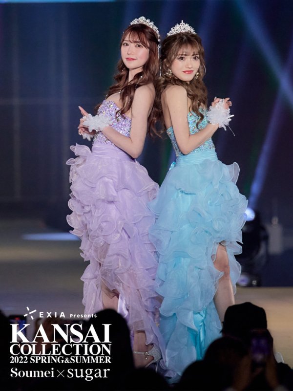 画像2: 【圓谷はく / 関西コレクション着用】【ANGEL R/エンジェルアール】【17color】ビジュー/ ベア/ ショートinロング/ プリンセス / キャバドレス long[OF2]