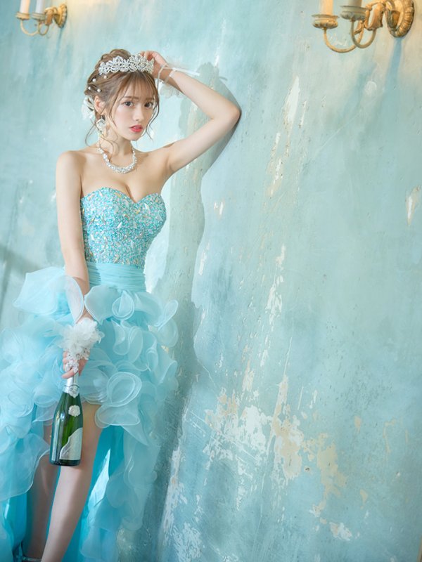 画像11: 【関西コレクション着用】【ANGEL R/エンジェルアール】【17color】ビジュー/ ベア/ ショートinロング/ プリンセス / キャバドレス long[OF2]