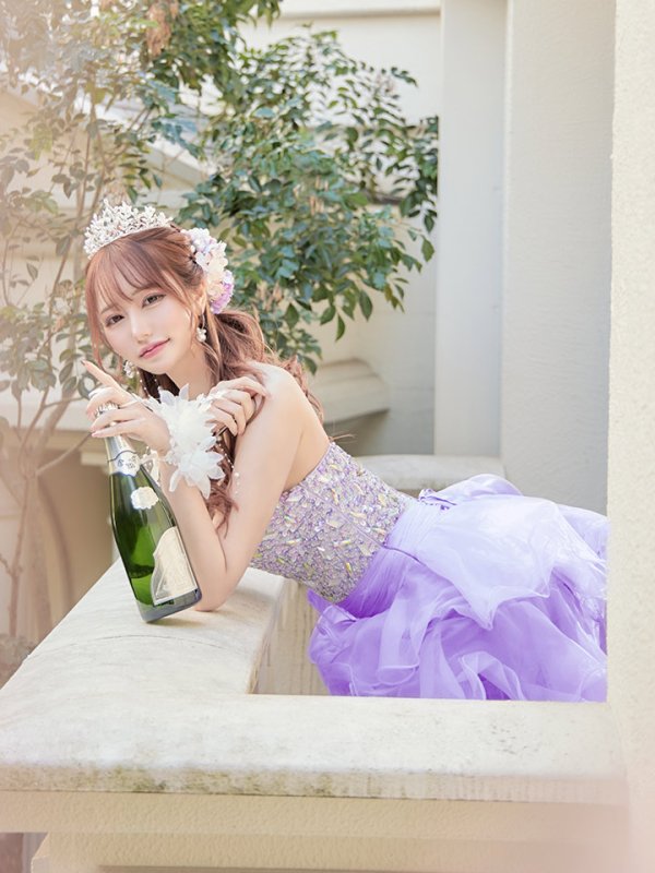 画像16: 【関西コレクション着用】【ANGEL R/エンジェルアール】【17color】ビジュー/ ベア/ ショートinロング/ プリンセス / キャバドレス long[OF2]