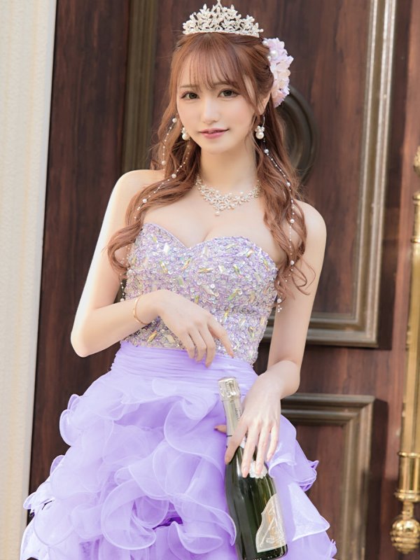 画像18: 【関西コレクション着用】【ANGEL R/エンジェルアール】【17color】ビジュー/ ベア/ ショートinロング/ プリンセス / キャバドレス long[OF2]