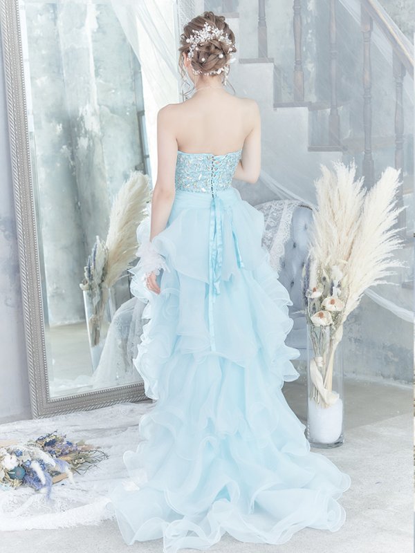 画像9: 【関西コレクション着用】【ANGEL R/エンジェルアール】【17color】ビジュー/ ベア/ ショートinロング/ プリンセス / キャバドレス long[OF2]