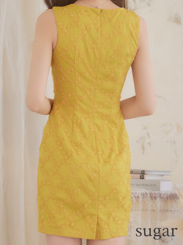 画像8: 【ANGEL R/エンジェルアール】バストカット/ パールビジュー/ クロス/ フラワーレース/ ノースリーブ/ タイト/ ミニドレス/ キャバドレス[OF2]