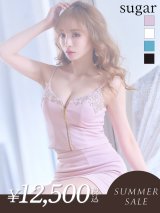 【サマーセール開催中！! 】背の低い方必見！【ANGEL R/エンジェルアール】バストビジュー/ フロントジップ/ キャミ/ タイト/ マイクロミニドレス/ キャバドレス[OF2]