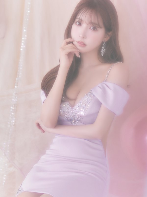 画像7: XSサイズあり【ANGEL R/エンジェルアール】3WAYショルダー/ オフショルダー/ ワンカラー/ バストフラワーパールビジュー/ タイト/ ミニドレス/ キャバドレス[OF2]