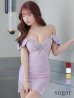 画像11: XSサイズあり【ANGEL R/エンジェルアール】3WAYショルダー/ オフショルダー/ ワンカラー/ バストフラワーパールビジュー/ タイト/ ミニドレス/ キャバドレス[OF2]