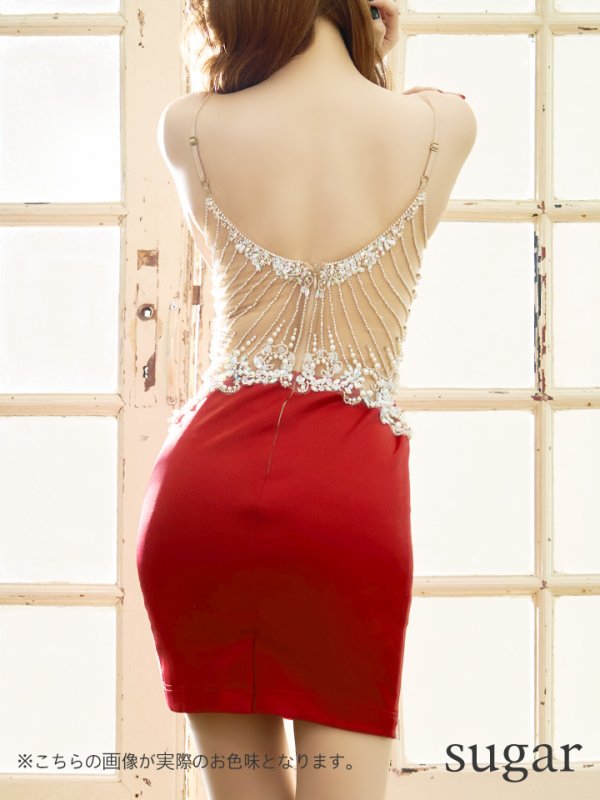 画像11: sugarxARコラボカラー・XSサイズあり【ANGEL R/エンジェルアール】キャミソール/ ワンカラー/ バックラインパールビジュー/ タイト/ ミニドレス/ キャバドレス