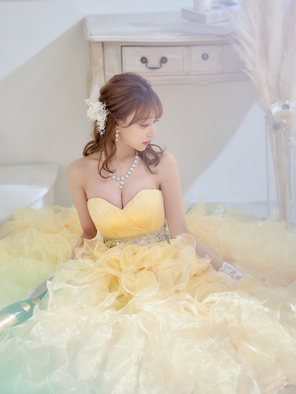 画像13: 【関西コレクション着用】【ANGEL R/エンジェルアール】ベア/ ウェディング/ バースデー/ プリンセス/ アッパーギャザービジュー/ フリル/ ロングドレス/ キャバドレス long[OF2]