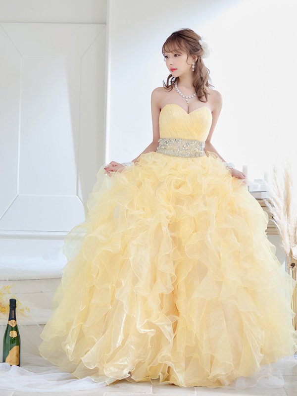 画像5: 【関西コレクション着用】【ANGEL R/エンジェルアール】ベア/ ウェディング/ バースデー/ プリンセス/ アッパーギャザービジュー/ フリル/ ロングドレス/ キャバドレス long[OF2]