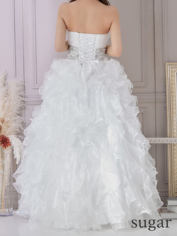 画像13: 【ANGEL R/エンジェルアール】ベア/ ウェディング/ バースデー/ プリンセス/ アッパーギャザービジュー/ フリル/ ロングドレス/ キャバドレス long[OF2]