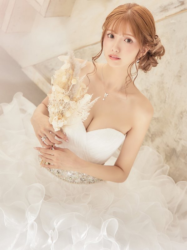 画像18: 【ANGEL R/エンジェルアール】ベア/ ウェディング/ バースデー/ プリンセス/ アッパーギャザービジュー/ フリル/ ロングドレス/ キャバドレス long[OF2]