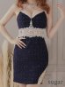 画像8: XSサイズあり【ANGEL R/エンジェルアール】ラメツイード/ デコルテウエストビジュー/ ホルター/ アメスリ/ タイト/ ミニドレス/ キャバドレス[OF2] (8)