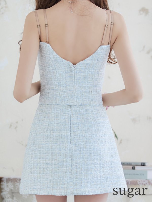 画像18: 【LIMITED SALE開催中！! 11月11日より順次発送予定】背の低い方必見！【ANGEL R/エンジェルアール】ツイード/ ショルダーバストビジュー/ セパレート/ フレア/ マイクロミニドレス/ キャバドレス[OF2]